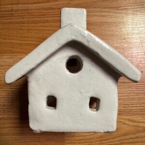 Pottery Barn Ceramic Christmas Village House WHITE /Handmade ~SMALL